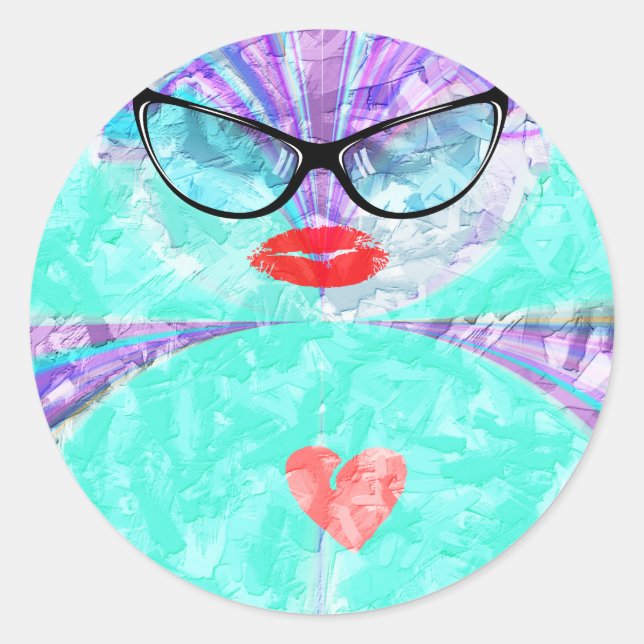 Sticker Rond Coeur parfait (Devant)