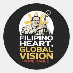 Sticker Rond Coeur philippin, vision globale Archevêque Tagle