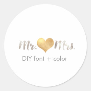 Sticker Rond Coeur PixDezine/mr&mrs/do-it-yourself couleur arri