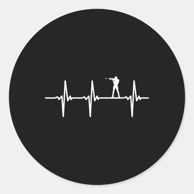 Sticker Rond Coeur Pour Biathlon Coeur (Devant)