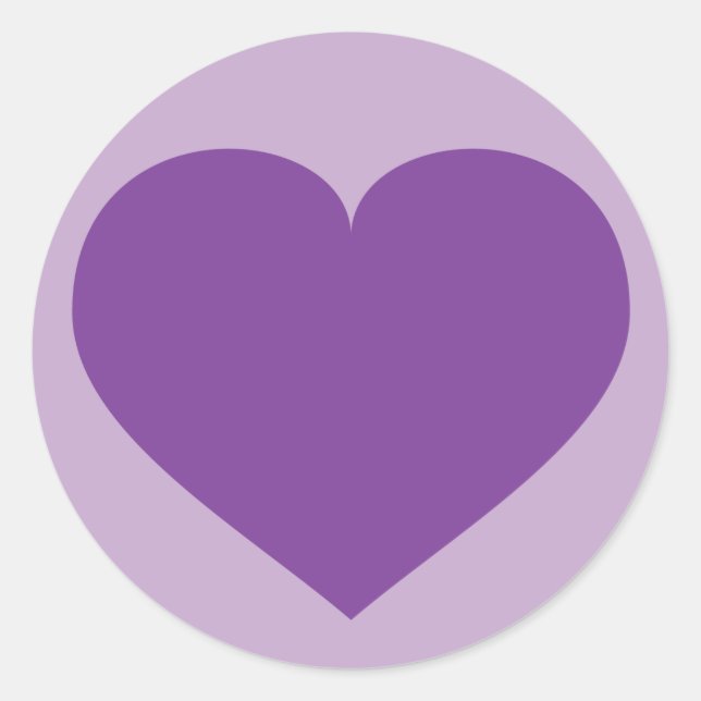 Sticker Rond Coeur pourpre (Devant)