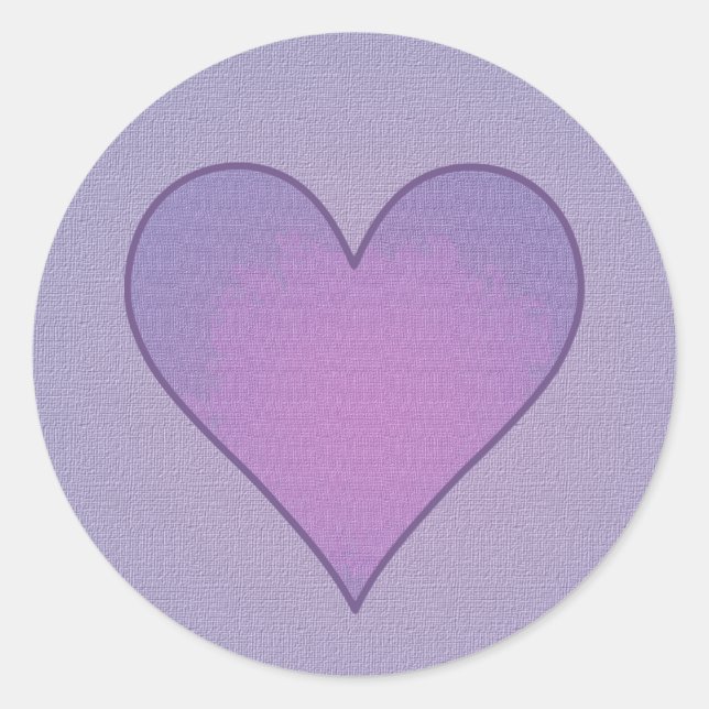Sticker Rond Coeur pourpre (Devant)