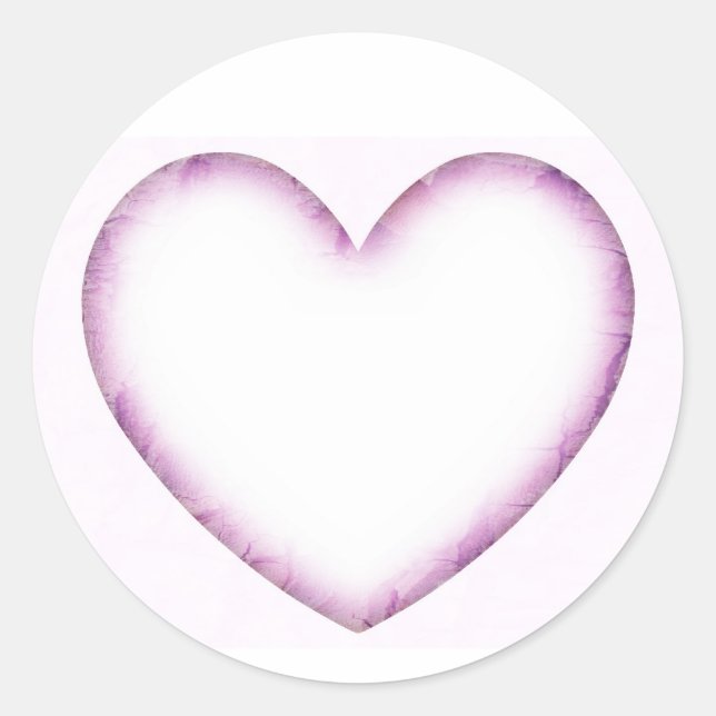 Sticker Rond Coeur pourpre (Devant)
