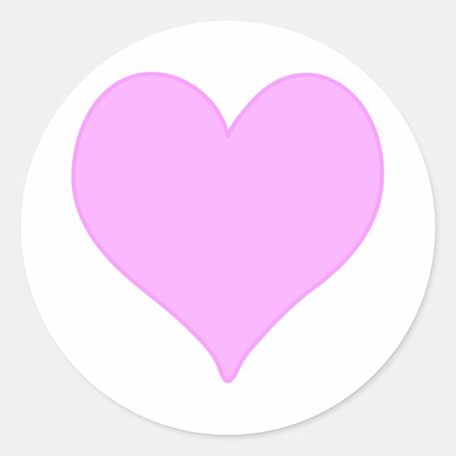 Sticker Rond Coeur rose (Devant)
