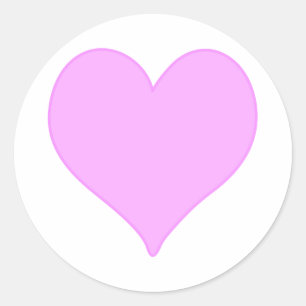 Sticker Rond Coeur rose