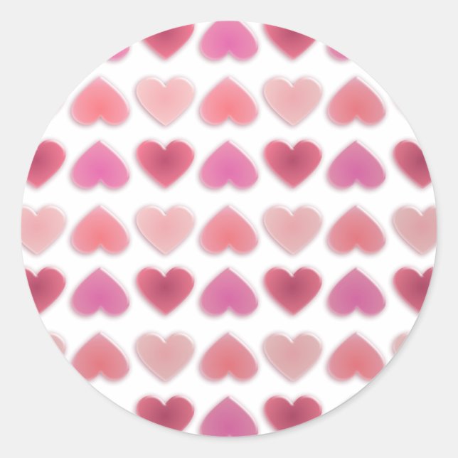 Sticker Rond coeur rose (Devant)
