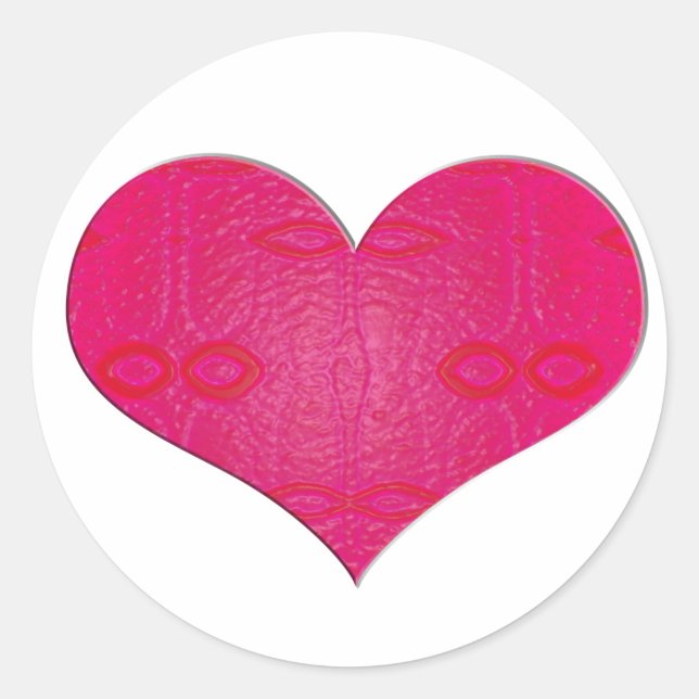 Sticker Rond coeur rose (Devant)