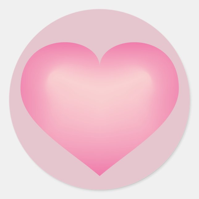 Sticker Rond Coeur rose (Devant)