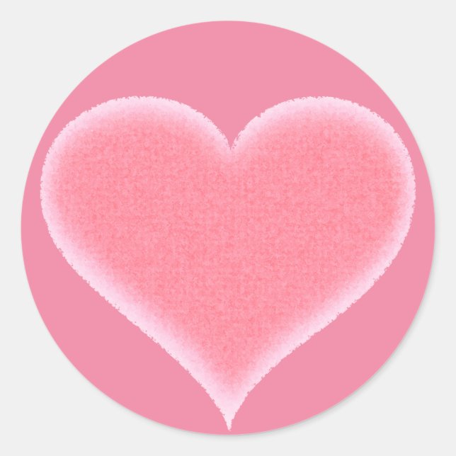 Sticker Rond Coeur rose flou personnalisable (Devant)