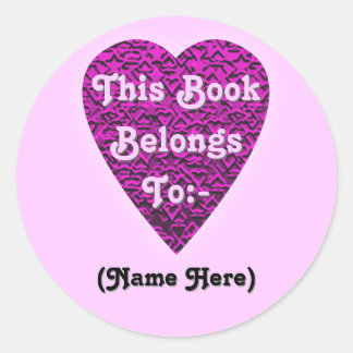 Sticker Rond Coeur rose profond. Conception Cardiaque À Motifs.