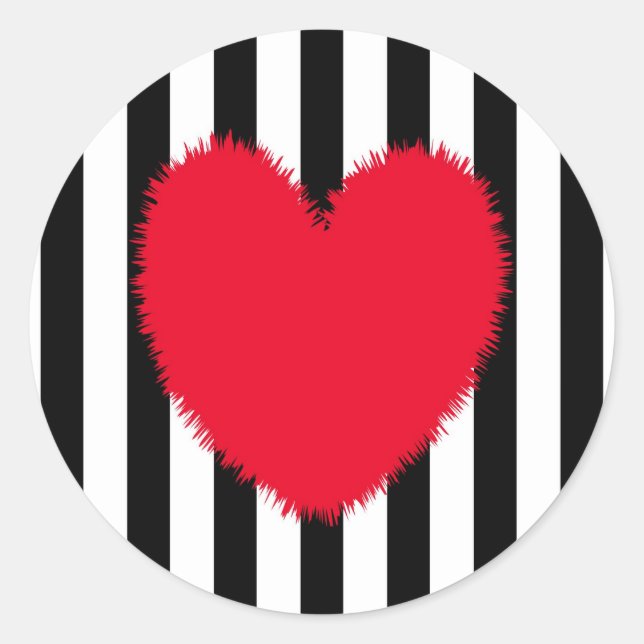 Sticker Rond Coeur rouge (Devant)