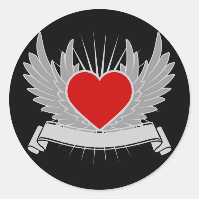 Sticker Rond Coeur rouge (Devant)