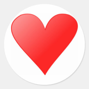 Sticker Rond Coeur rouge