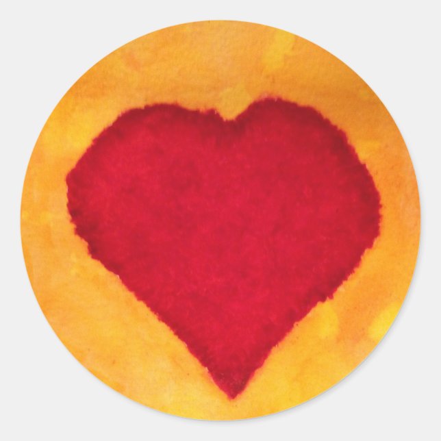 Sticker Rond Coeur rouge (Devant)