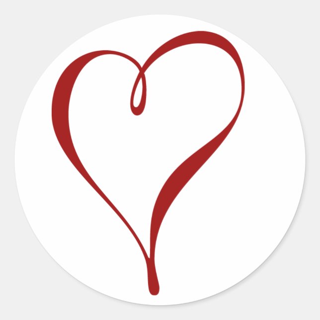 Sticker Rond Coeur rouge (Devant)