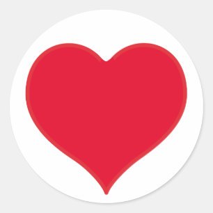 Sticker Rond Coeur rouge