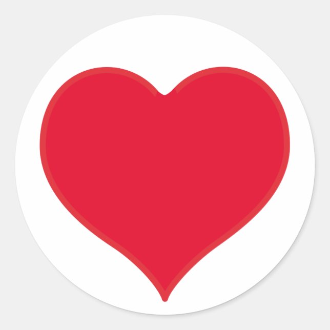 Sticker Rond Coeur rouge (Devant)