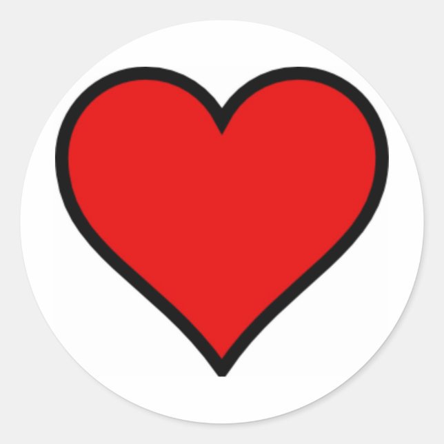 Sticker Rond Coeur rouge (Devant)