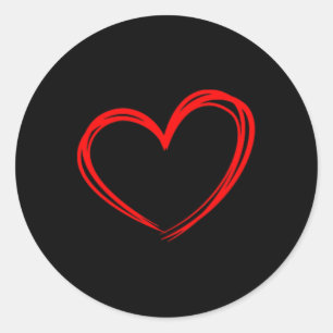 Sticker Rond Cœur Rouge Amour Cool Cœur Graphique Saint-Valenti