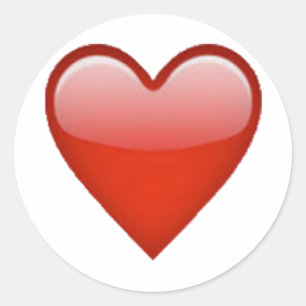 Sticker Rond Coeur rouge - Emoji