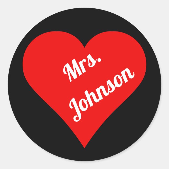 Sticker Rond Coeur rouge sur arrière - plan noir (Devant)