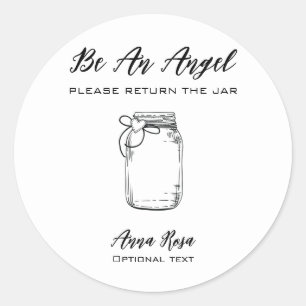 Sticker Rond *~* Coeur Ruban AP30 Retour pot Canning Mason