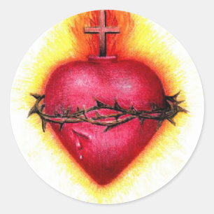Sticker Rond Coeur sacré