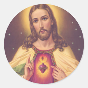 Sticker Rond Coeur sacré de Jésus