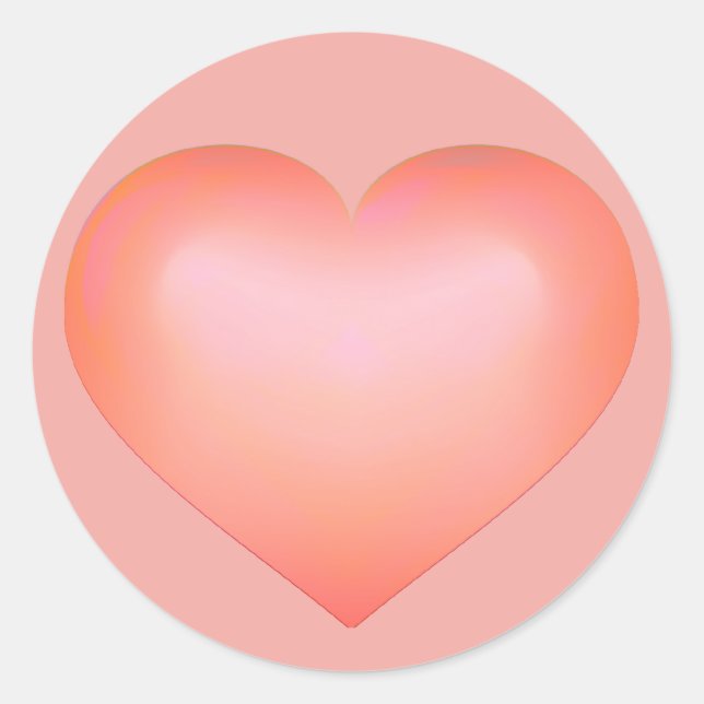 Sticker Rond Coeur saumon (Devant)