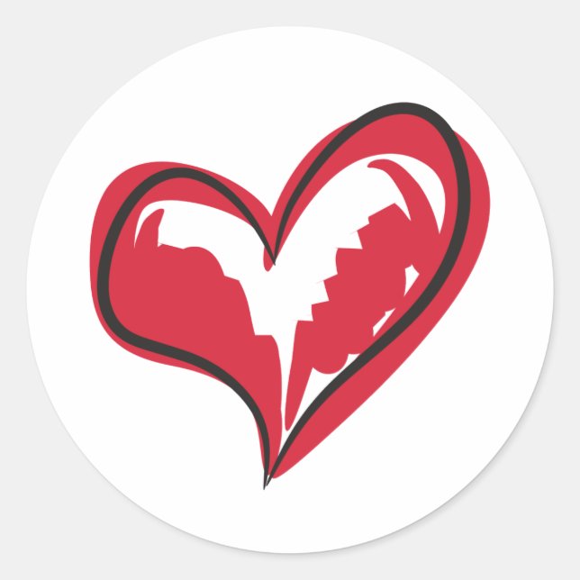 Sticker Rond Coeur simple (Devant)
