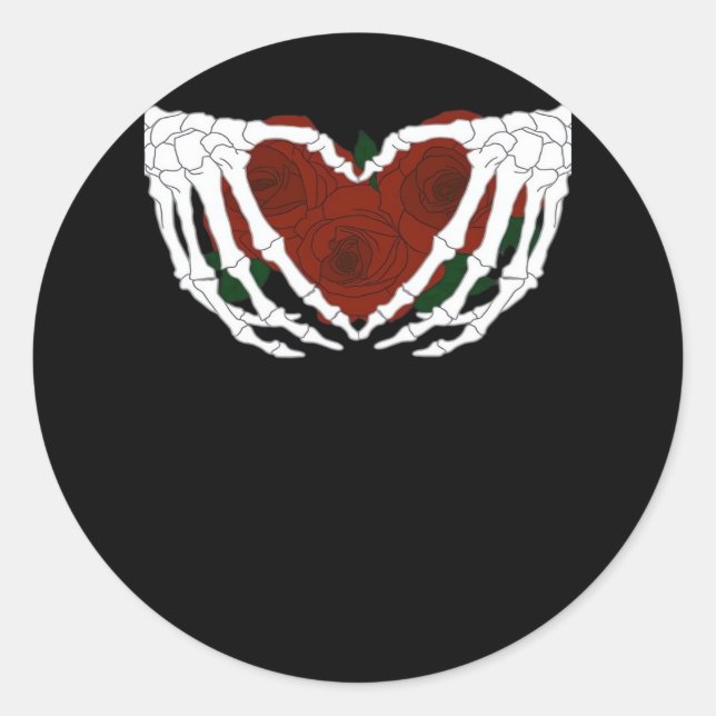 Sticker Rond Coeur squelettique (Devant)