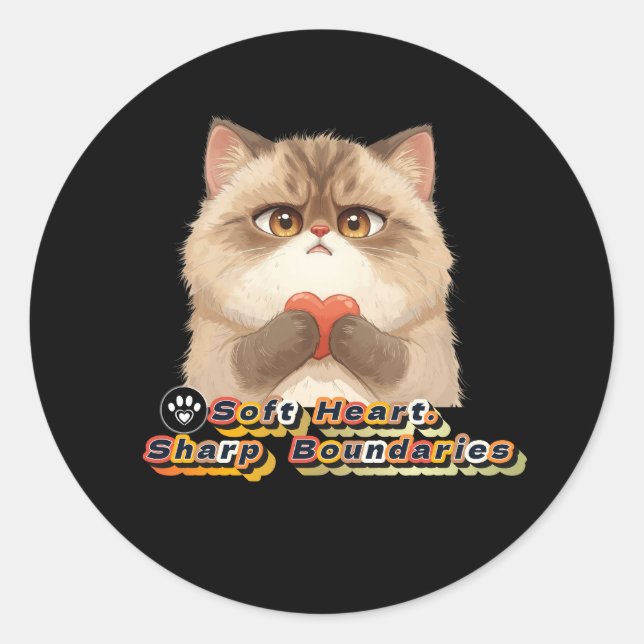 Sticker Rond cœur tendre (Devant)