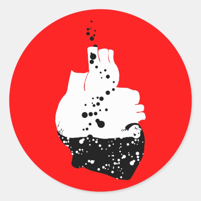 Sticker Rond coeur toxique (Devant)