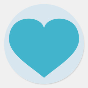Sticker Rond Coeur Turquoise