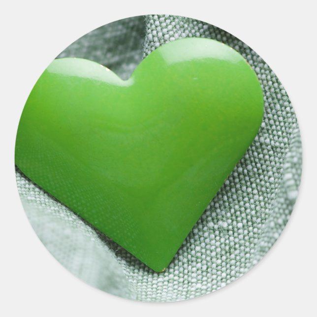 Sticker Rond Coeur vert (Devant)