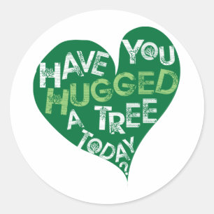 Sticker Rond Coeur vert (étreignez un arbre)