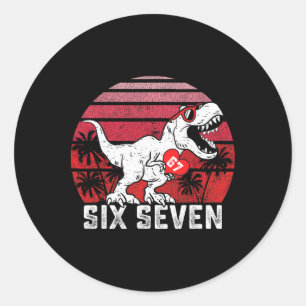 Sticker Rond Cœurs 67 Saint-Valentin 67 Meme Six Sept 6 7 T-