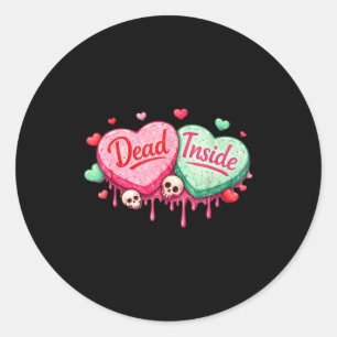Sticker Rond Cœurs anti-Saint-Valentin morts à l'intérieur mème