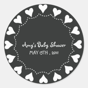 Sticker Rond Coeurs - BabYShower Stickers-5