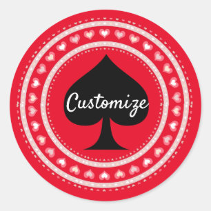 Sticker Rond Coeurs Cercle Black Spades Thunder_Cove
