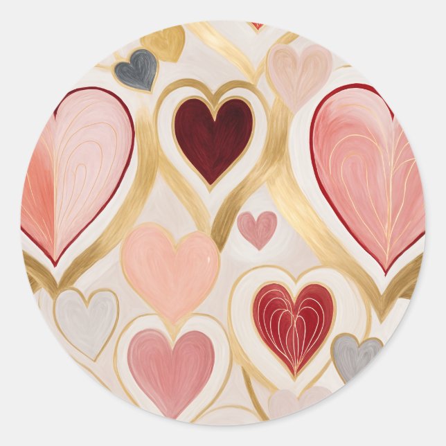 Sticker Rond Coeurs d'amour (Devant)