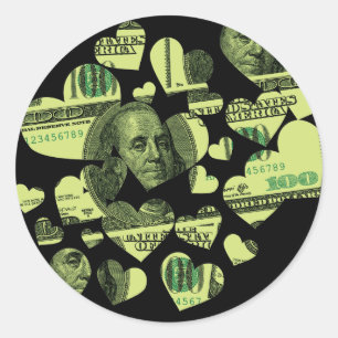 Sticker Rond Coeurs d'argent