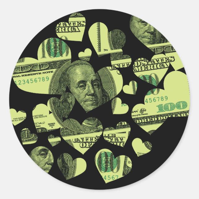 Sticker Rond Coeurs d'argent (Devant)