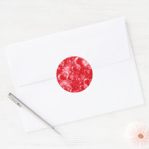 Sticker Rond Cœurs de bulle rouges Style anniversaire féminin m