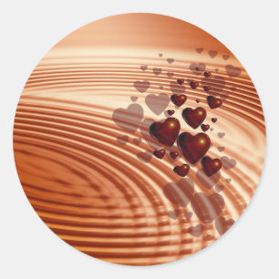 Sticker rond Coeurs de chocolat