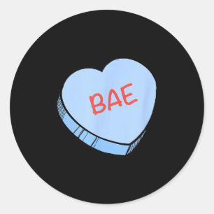 Sticker Rond Cœurs de conversation «bae» pour la Saint-Valentin