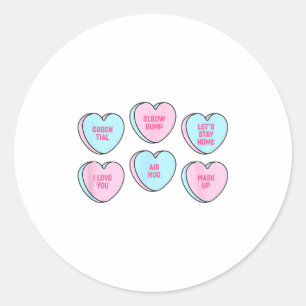 Sticker Rond Cœurs de conversation drôles de la Saint-Valentin 