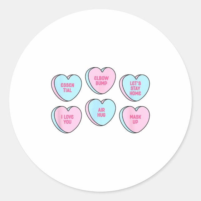 Sticker Rond Cœurs de conversation drôles de la Saint-Valentin  (Devant)