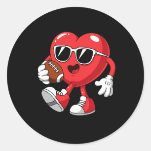 Sticker Rond Coeurs de football Valentines Garçons Jour Hommes 