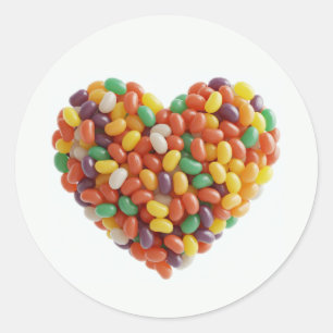Sticker Rond Cœurs de Jellybeans